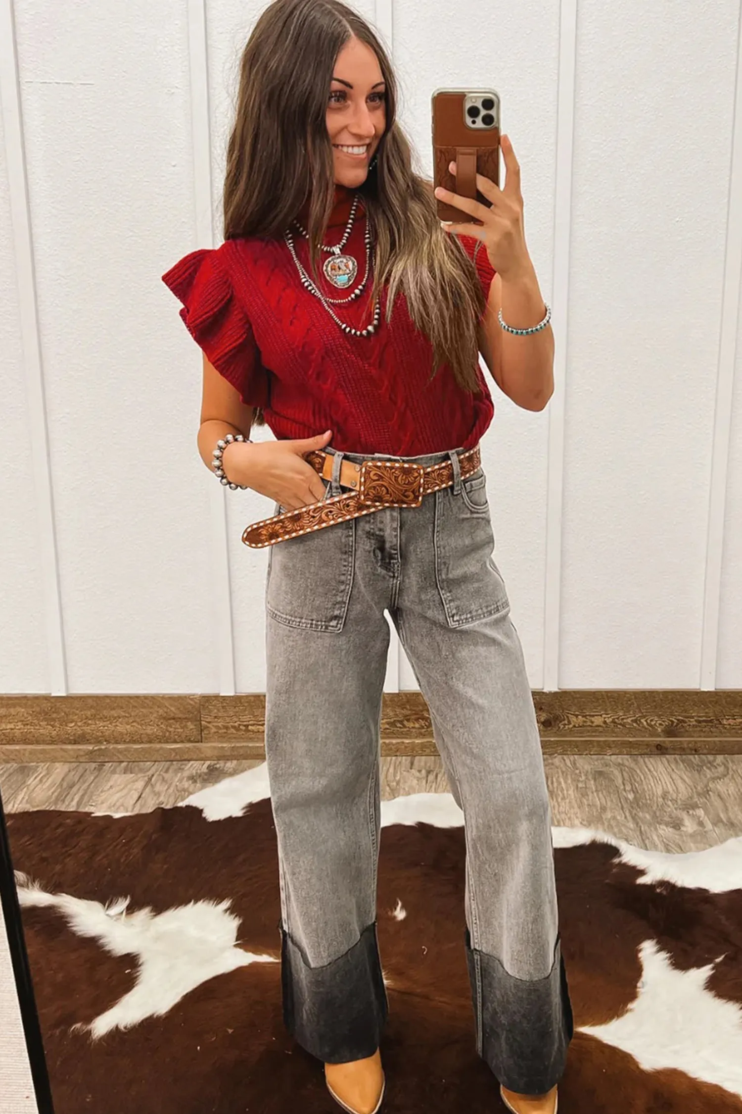Cable Knit Turtleneck Ruffled Short Sleeve Sweater sold by eAura product image thumbnail 5