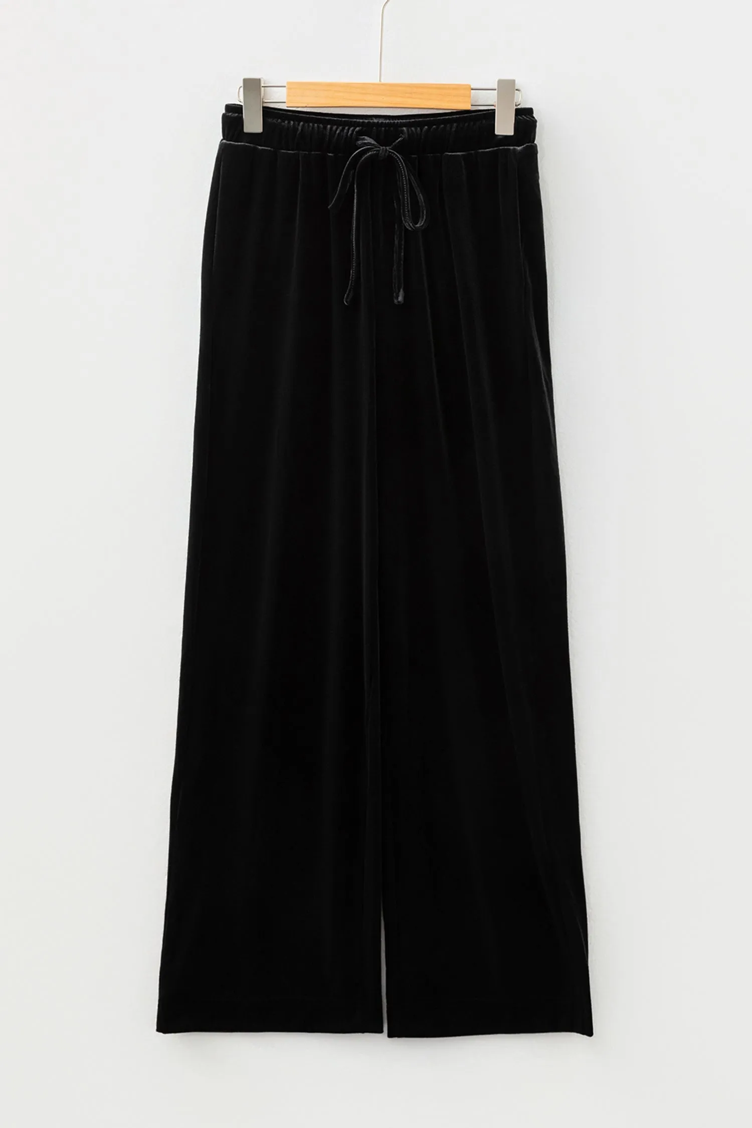Velvet Drawstring High Waist Straight Leg Casual Trousers sold by eAura product image thumbnail 5