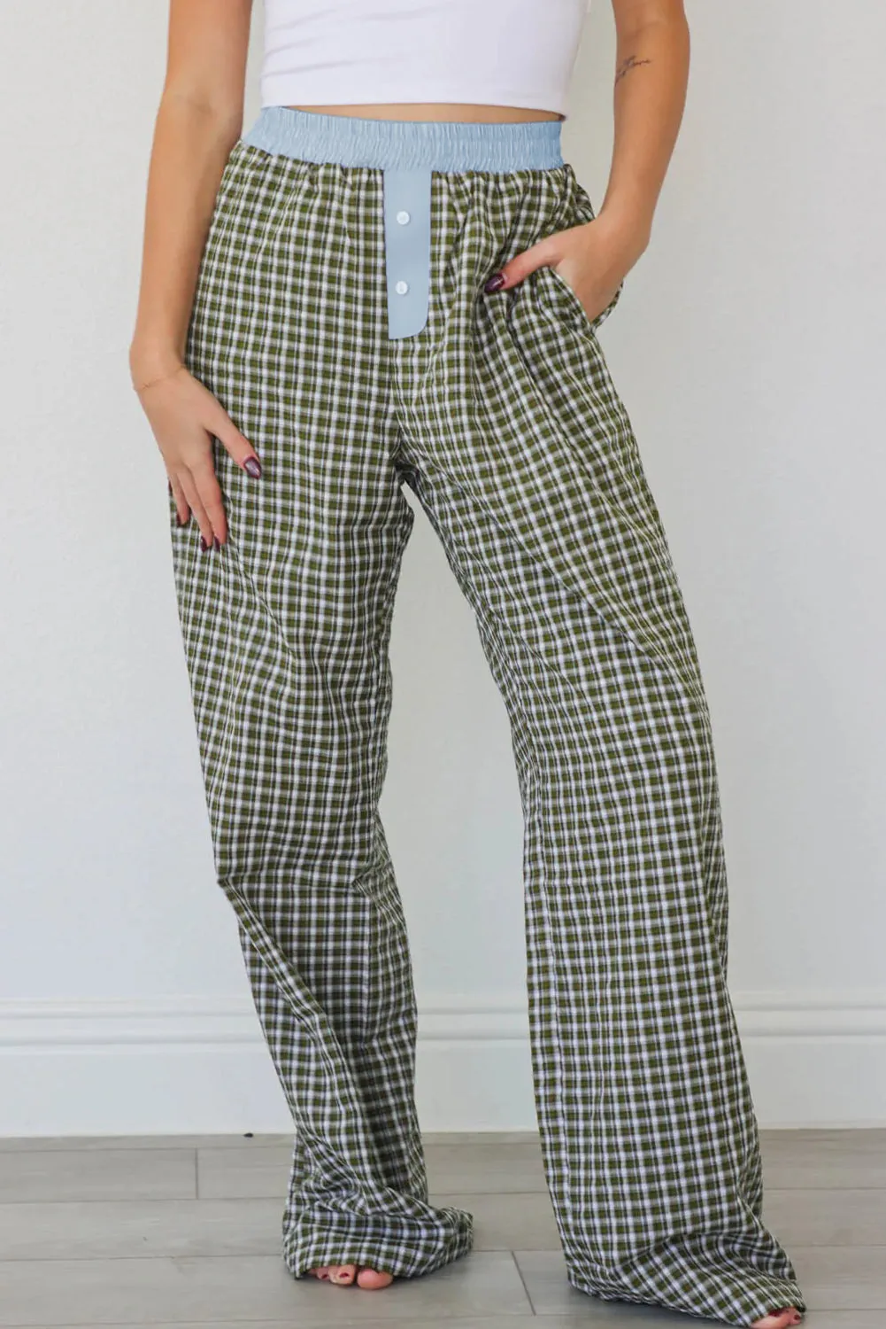 Preppy Gingham Boxer Trousers sold by eAura
