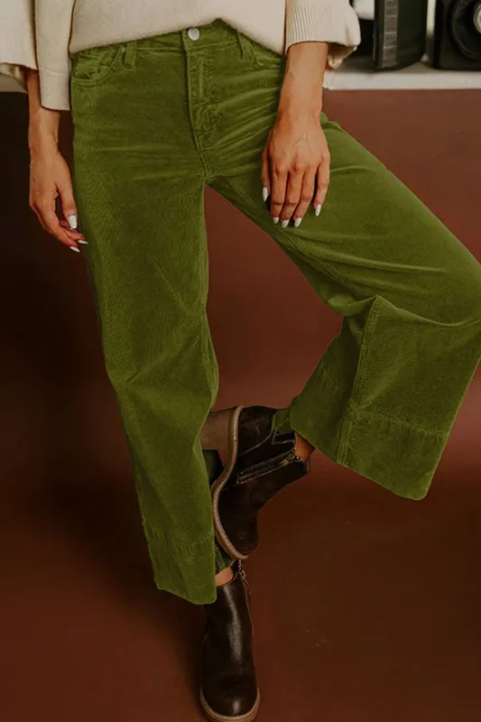 Soft Corduroy High Waist Wide Leg Trousers sold by eAura