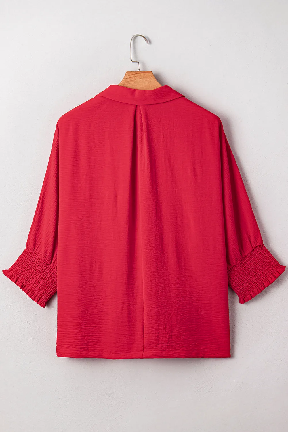 Plus Size Smocked Cuff Dolman Oversized Tunic Blouse sold by eAura product image thumbnail 3