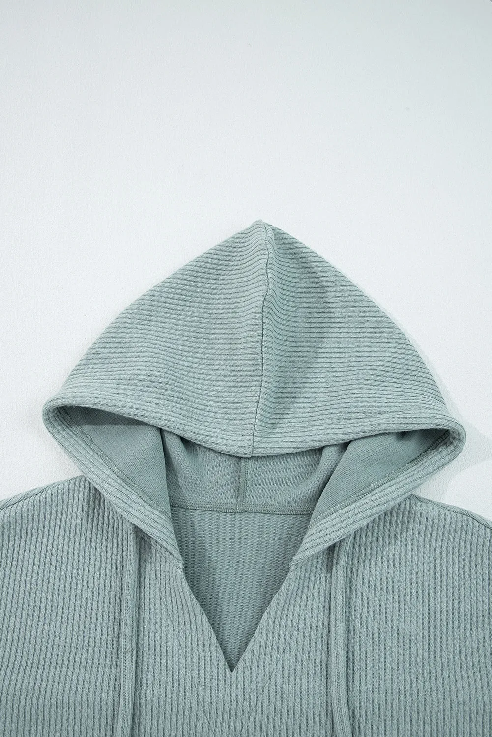Ribbed Drop Shoulder Textured Hoodie sold by eAura product image thumbnail 5