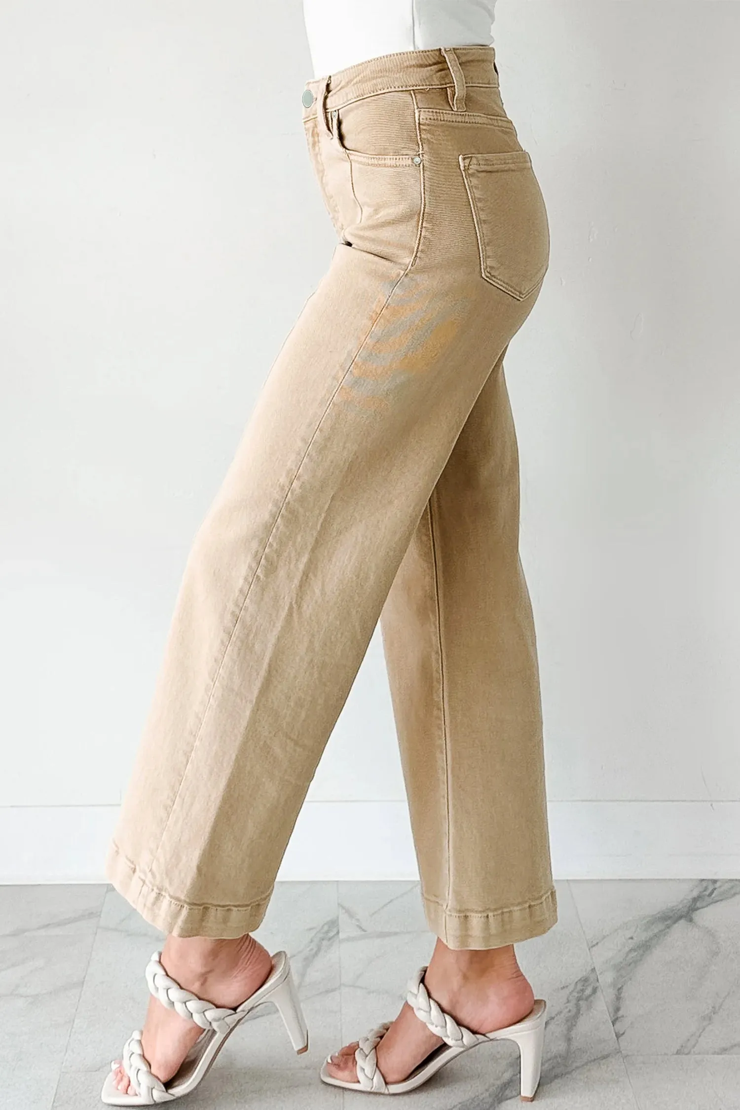 Seamed Center Wide Leg Cropped Jeans sold by eAura product image thumbnail 5