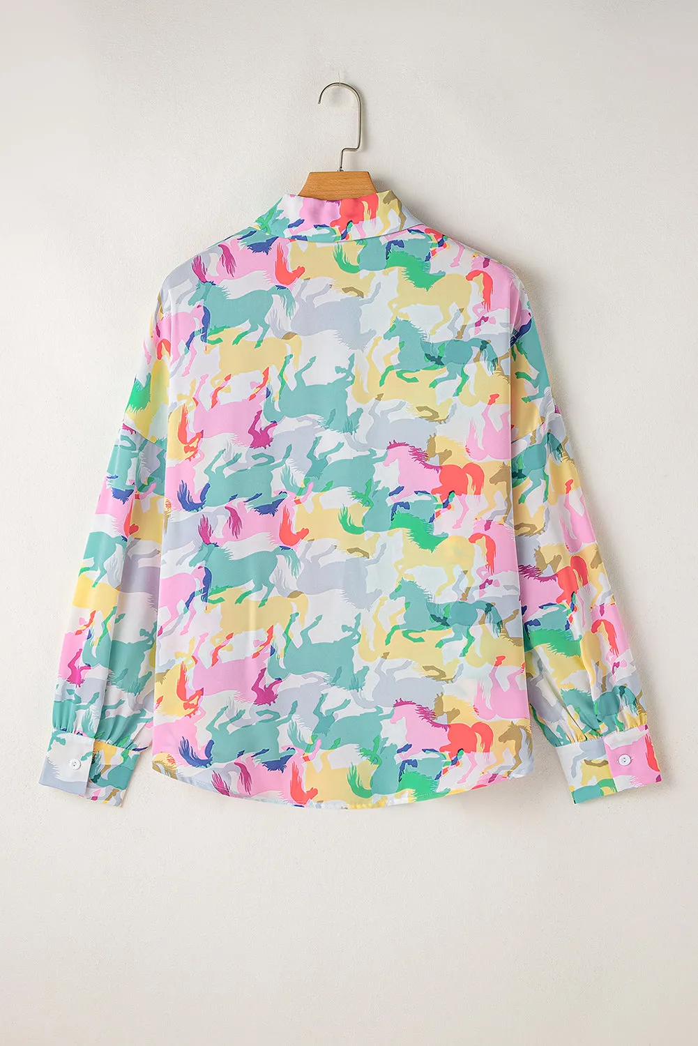 Colourful Horse Print Long Sleeve Shirt sold by eAura product image thumbnail 5