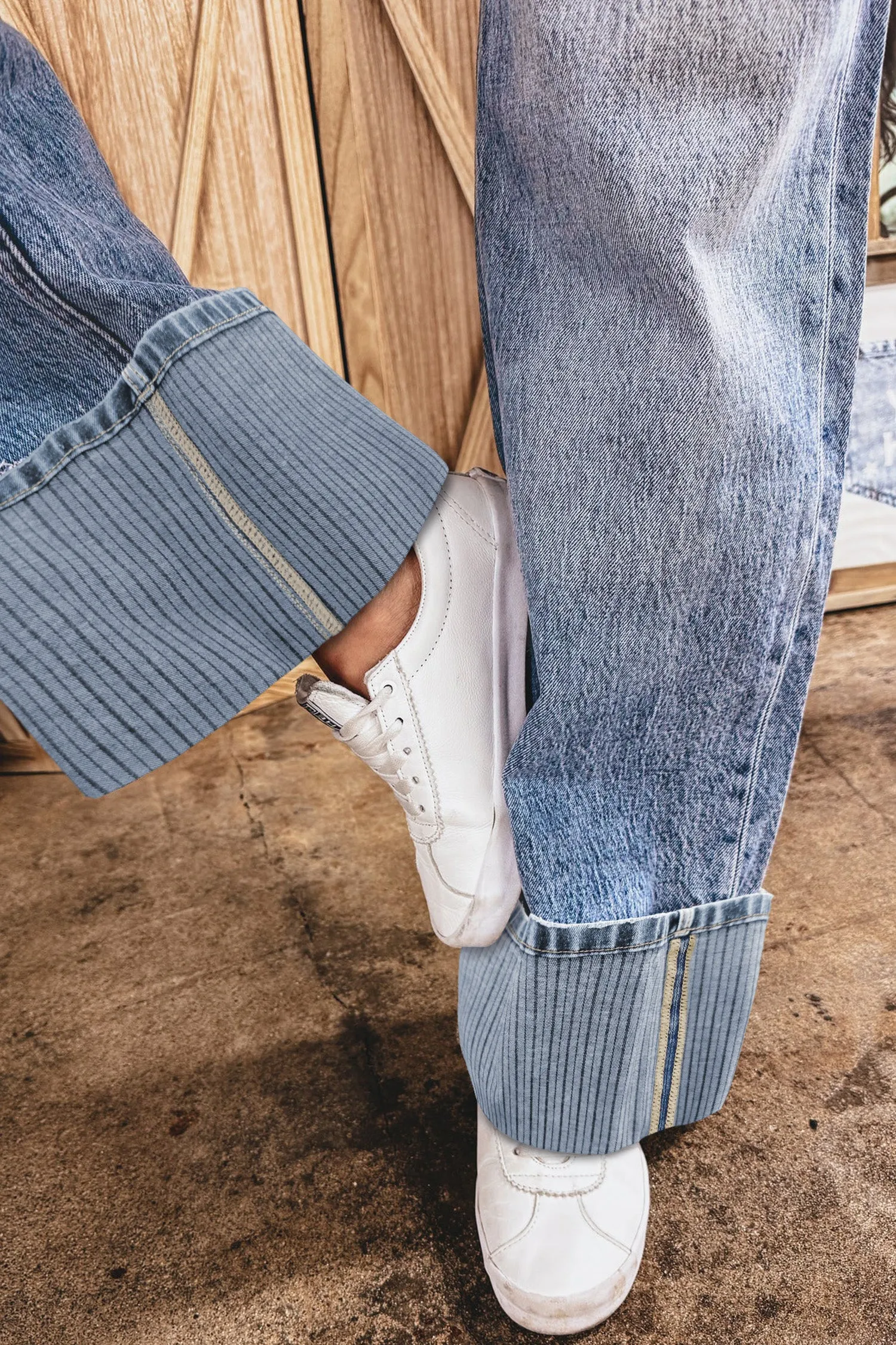 Cuffed Straight Loose Jeans sold by eAura product image thumbnail 5