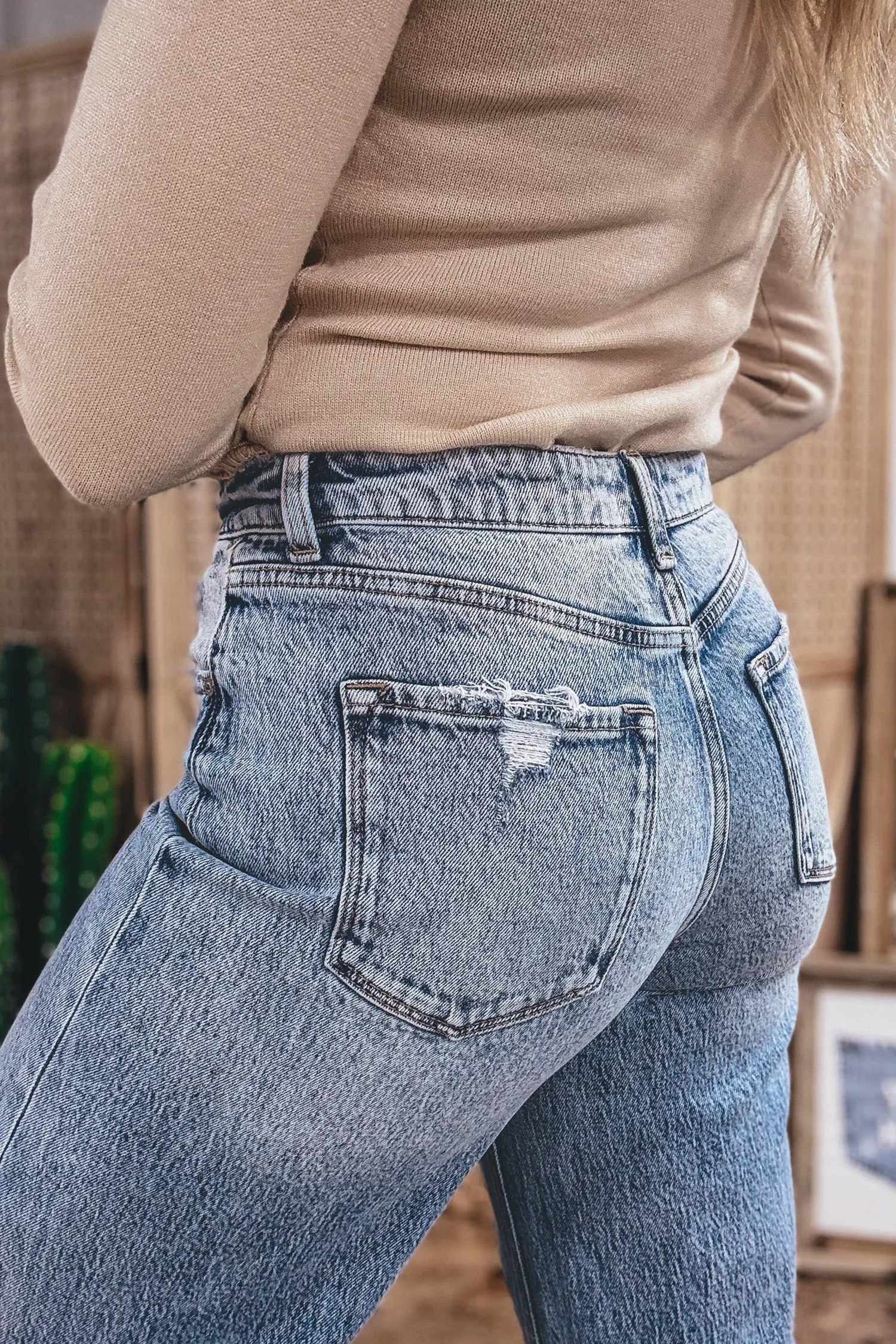 Cuffed Straight Loose Jeans sold by eAura product image thumbnail 4