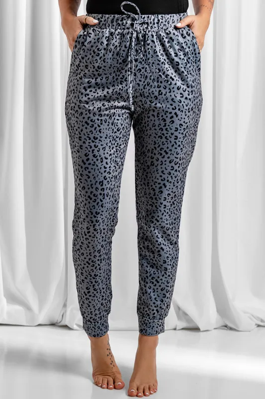 Leopard Print Elastic Waist Casual Joggers made by eAura