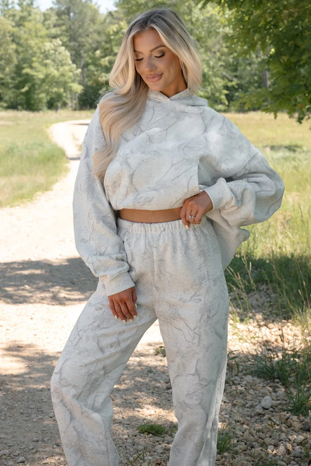 Light Grey Abstract Print Hoodie & Jogger Co-ord Set sold by eAura product image thumbnail 3