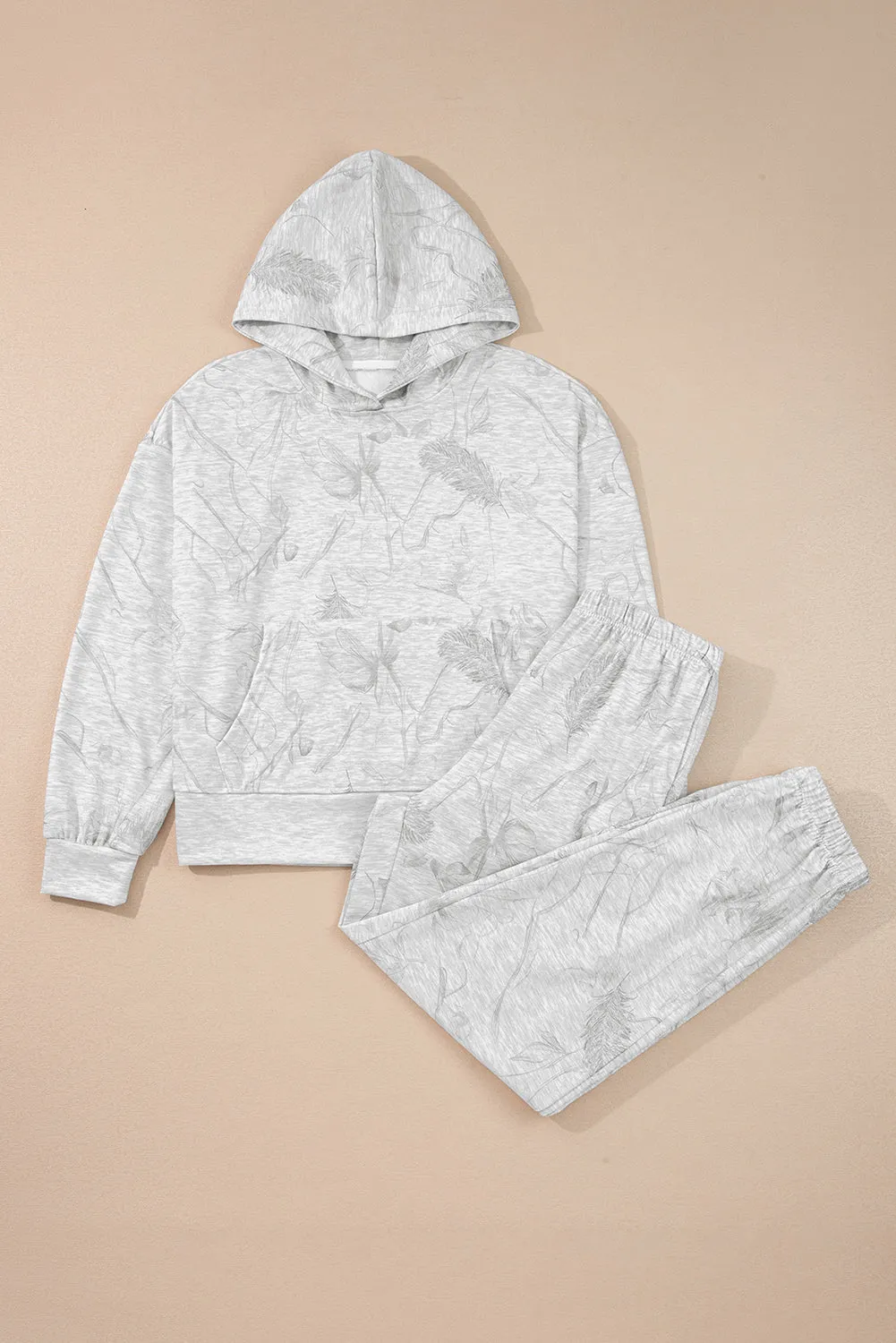 Light Grey Abstract Print Hoodie & Jogger Co-ord Set sold by eAura product image thumbnail 5