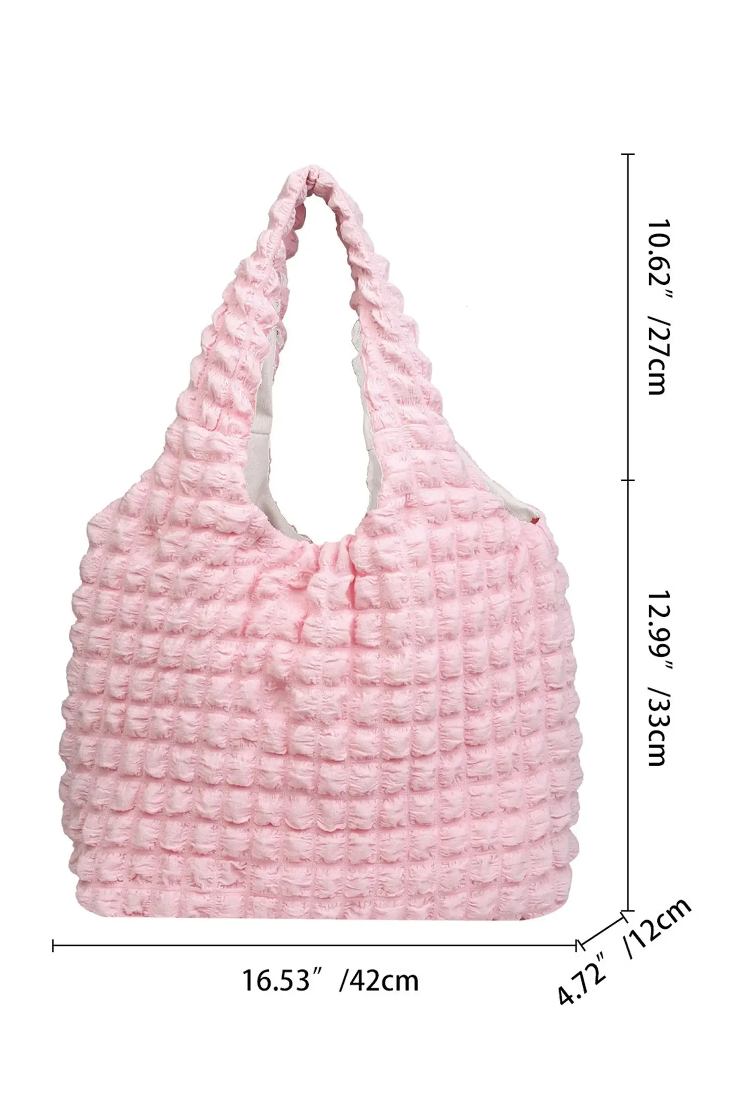 Puffy Textured Solid Colour Tote Bag sold by eAura product image thumbnail 4