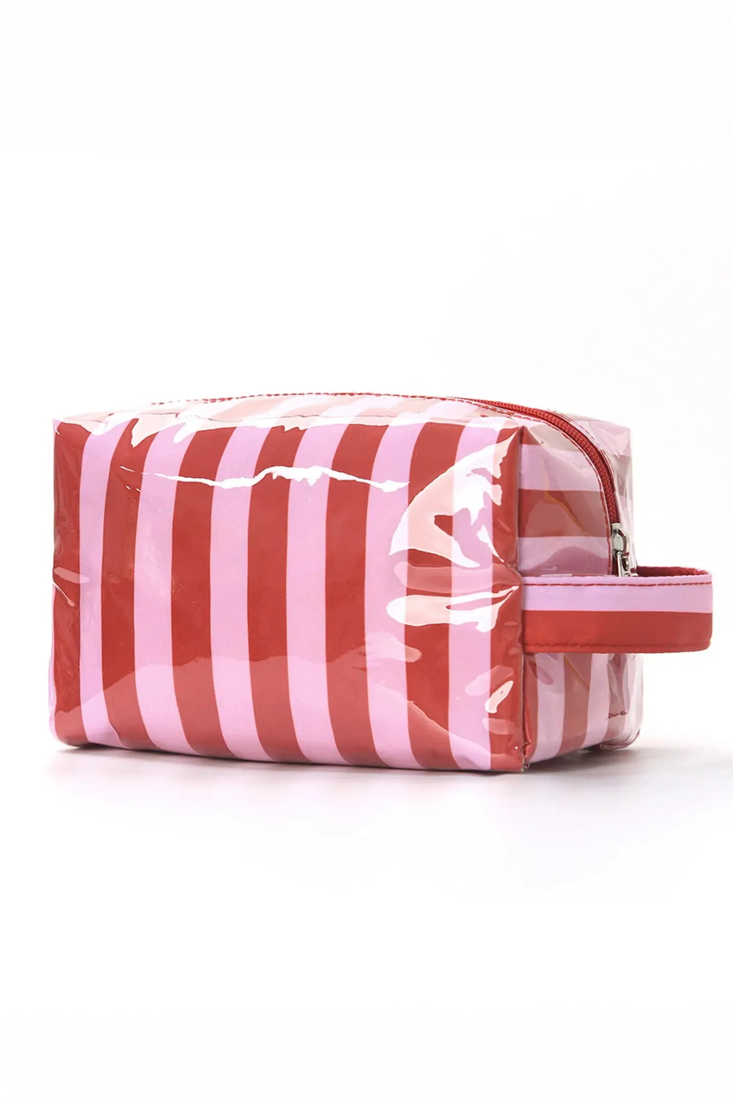 PVC Striped Cosmetic Bag with Zipper Handle sold by eAura product image thumbnail 3