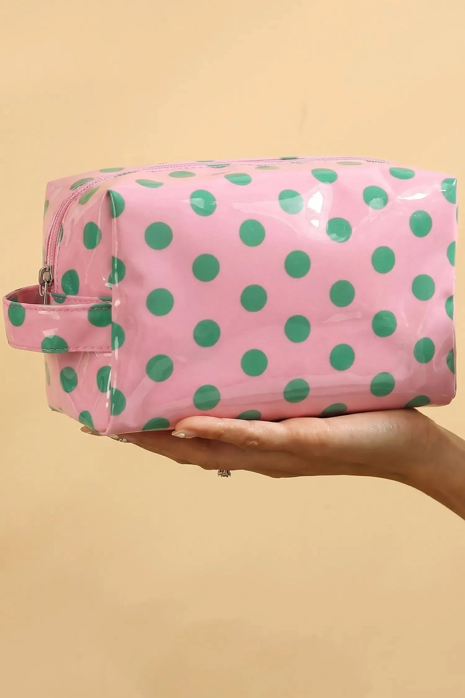 Polka Dot PVC Makeup Bag sold by eAura