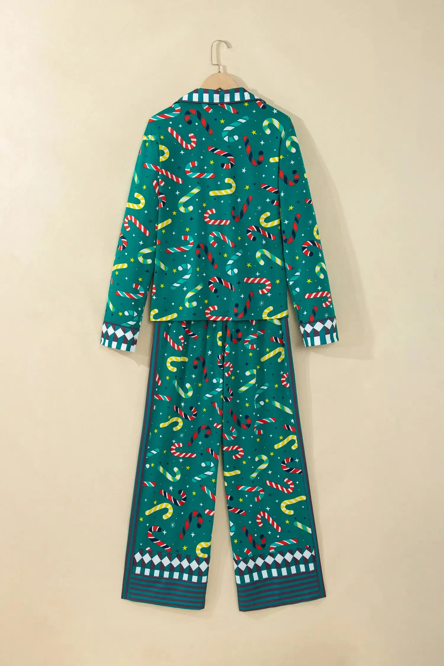 Abstract Candy Cane Print Long Sleeve Two Piece Lounge Set sold by eAura product image thumbnail 5