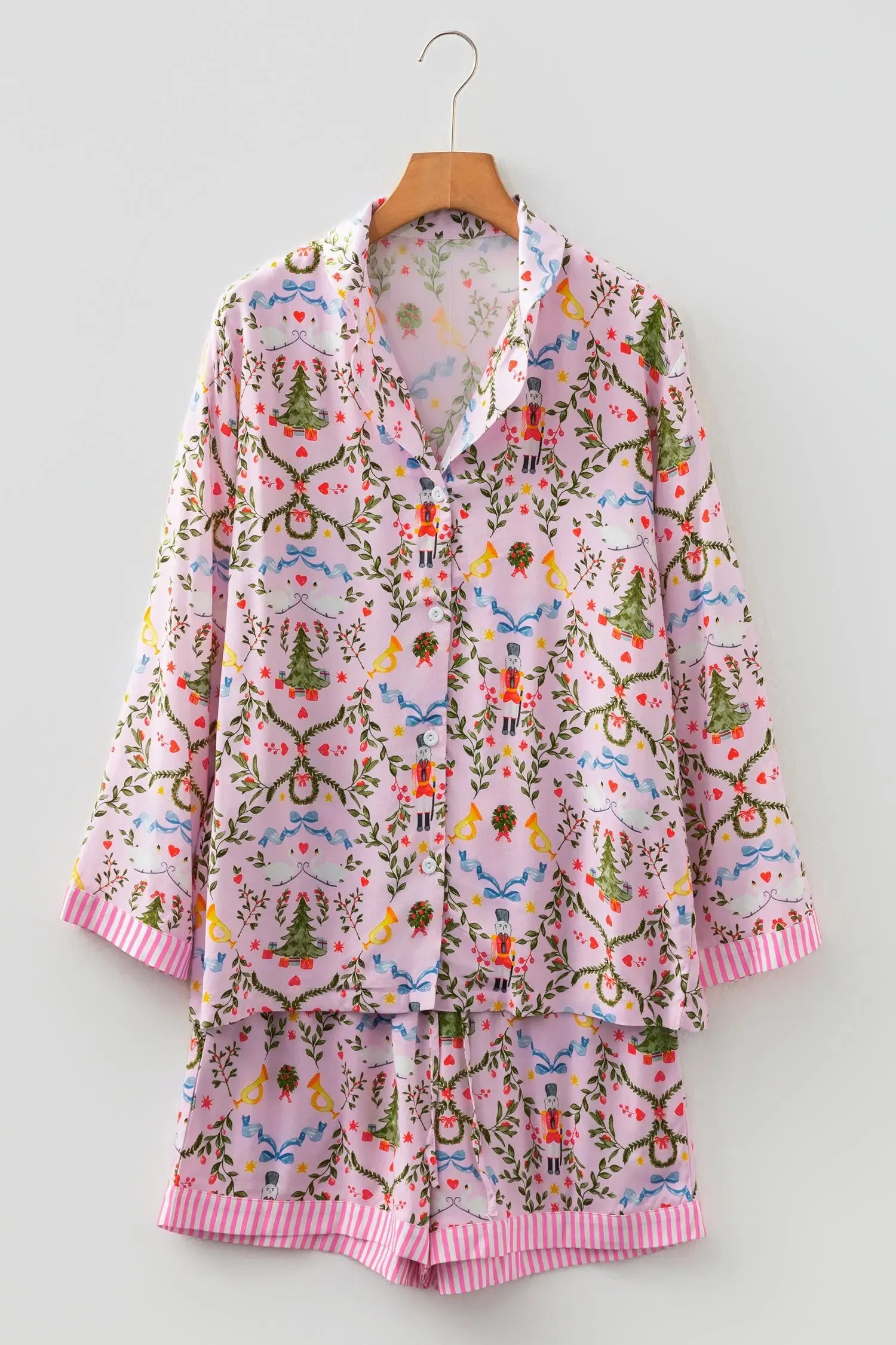 Christmas Print Nutcracker Long Sleeve Shorts 2pcs Pyjama Set sold by eAura product image thumbnail 2