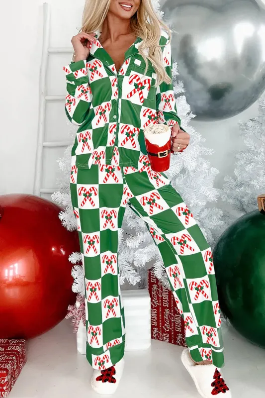 Holly Jolly Checkered Pattern Pyjama Set made by eAura