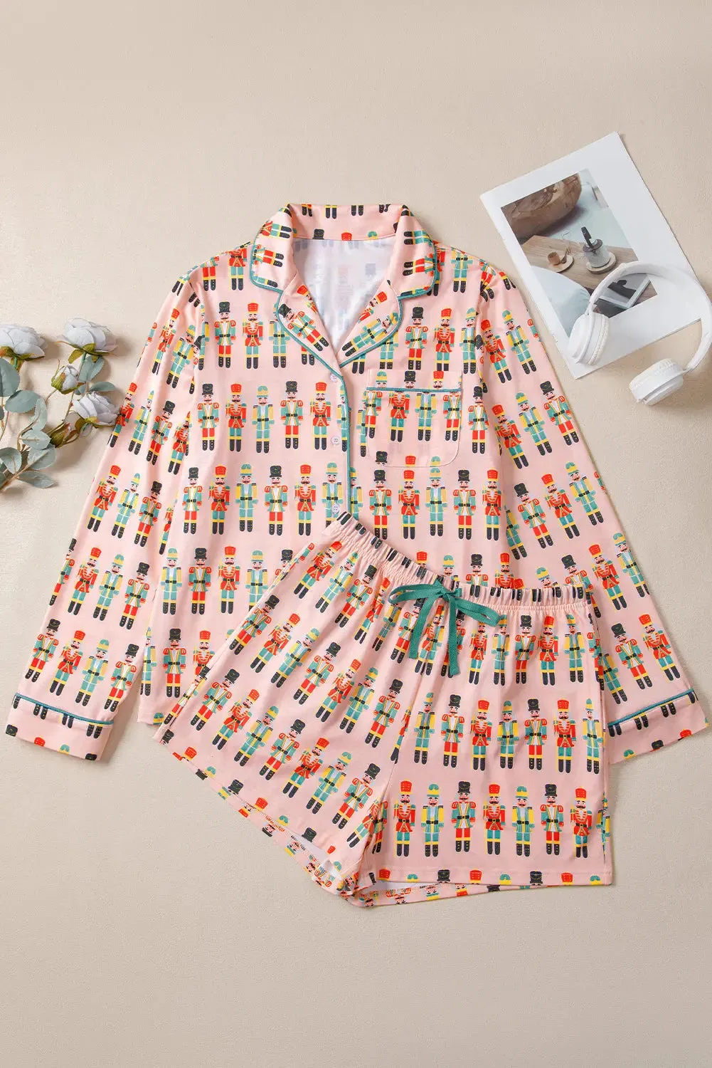 Nutcracker Long Sleeve Button Up and Shorts Pyjamas sold by eAura