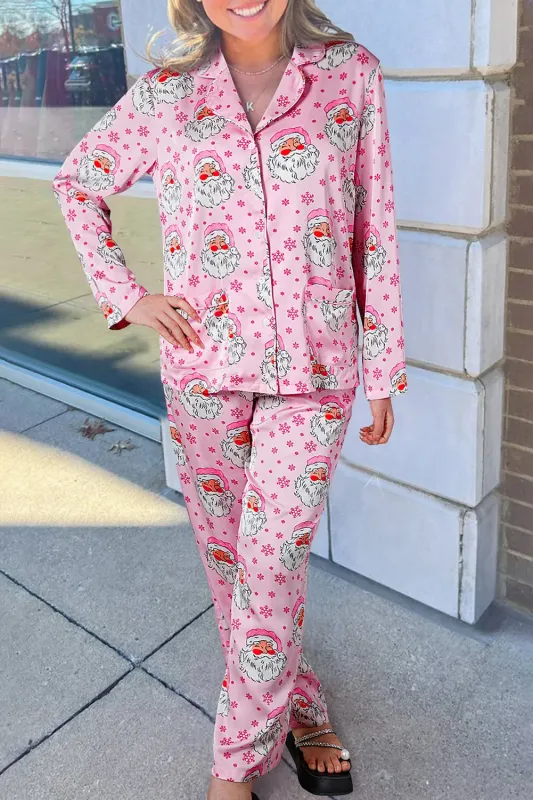 Santa Claus Snowflake Long-Sleeve Shirt Christmas Pyjama Set made by eAura