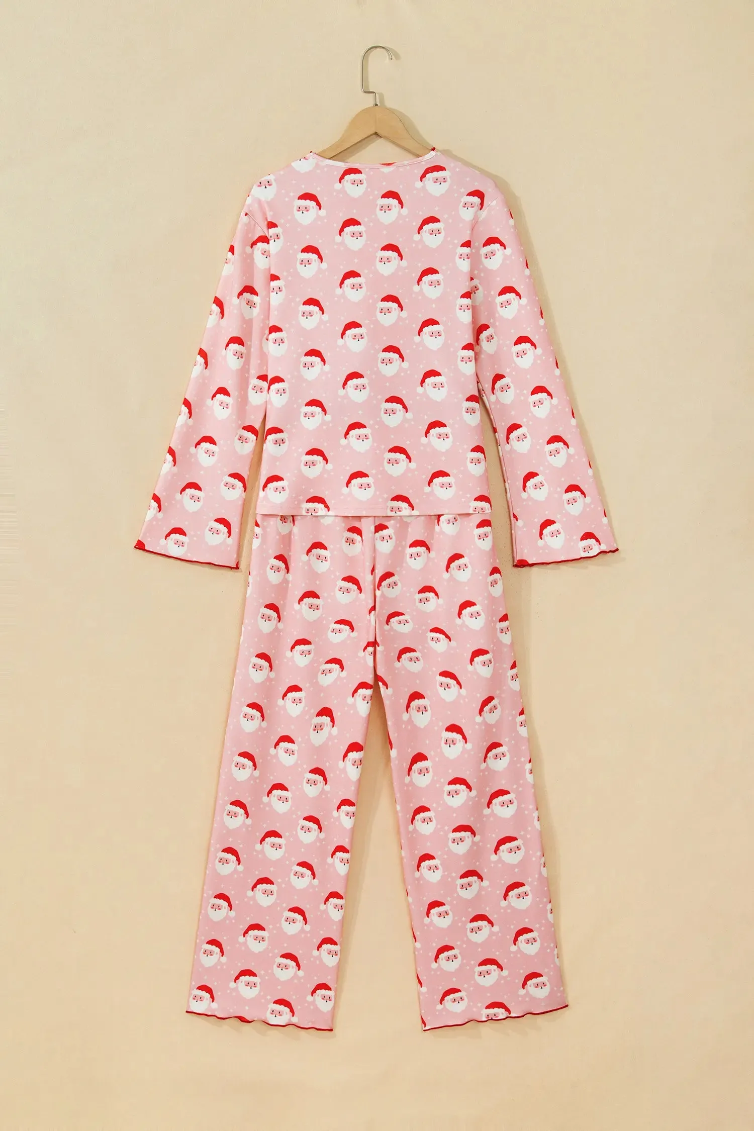 Lounge Set Santa Print Frilled Button Front Top and Pants sold by eAura product image thumbnail 4