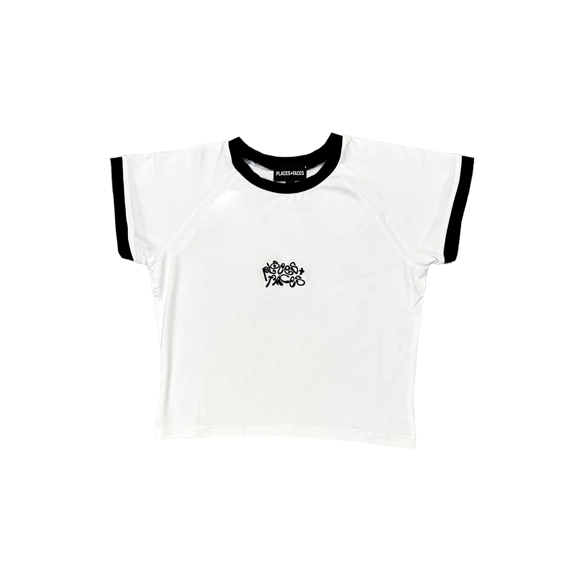 P+F BABY TEE - WHITE/ BLACK sold by Places + Faces