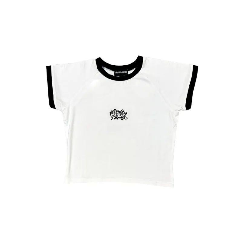 P+F BABY TEE - WHITE/ BLACK sold by Places + Faces