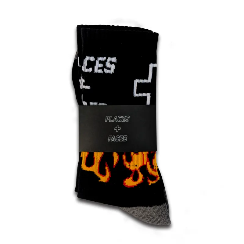 FLAME SOCKS - BLACK sold by Places+Faces