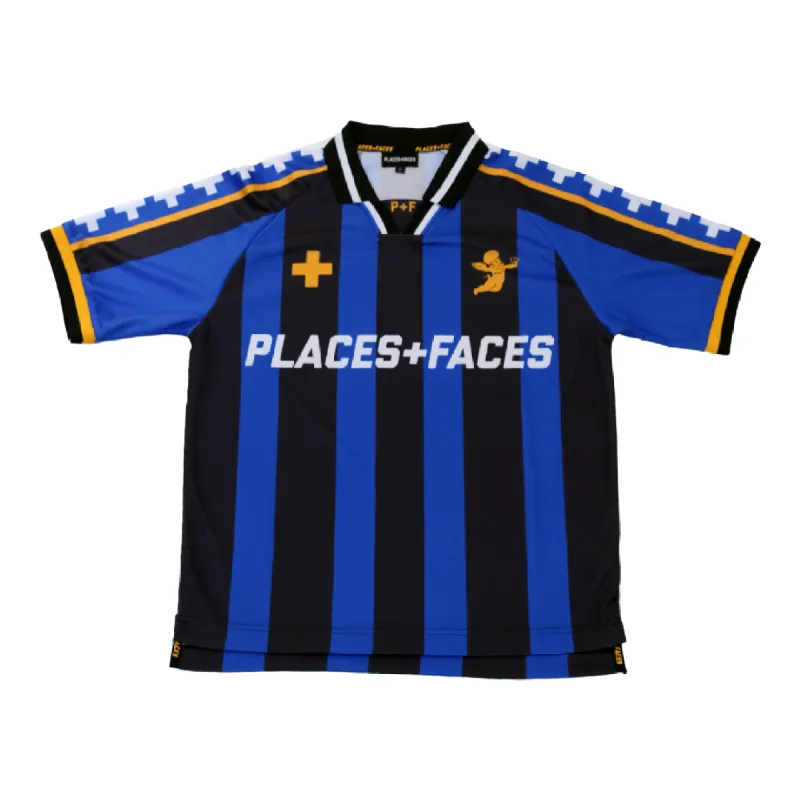P+F INTERNAZIONALE JERSEY - BLACK/ BLUE sold by Places+Faces