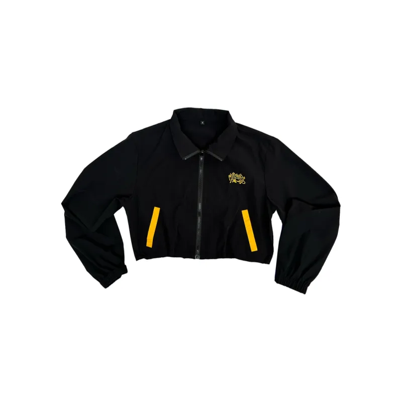 CROPPED NYLON JACKET - BLACK sold by Places + Faces