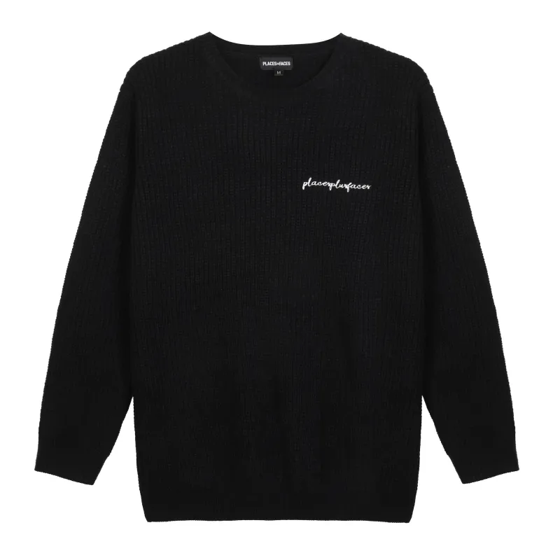 SEASONAL KNIT SWEATER - BLACK made by Places + Faces
