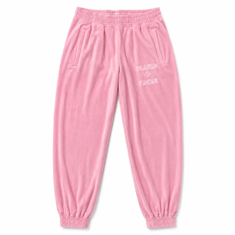 PINK VELOUR TRACK PANTS - SAMPLE made by Places + Faces