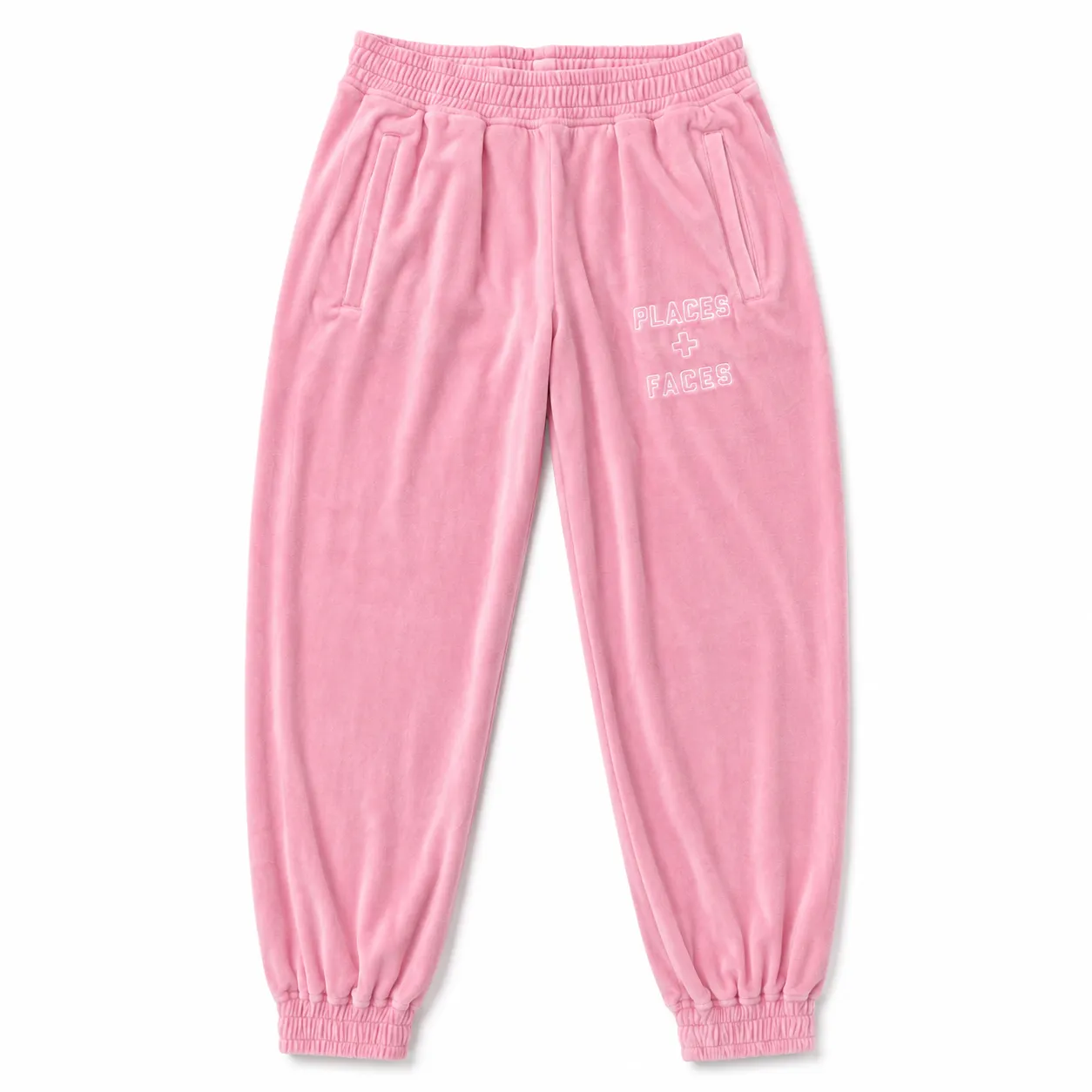 PINK VELOUR TRACK PANTS - SAMPLE sold by Places + Faces