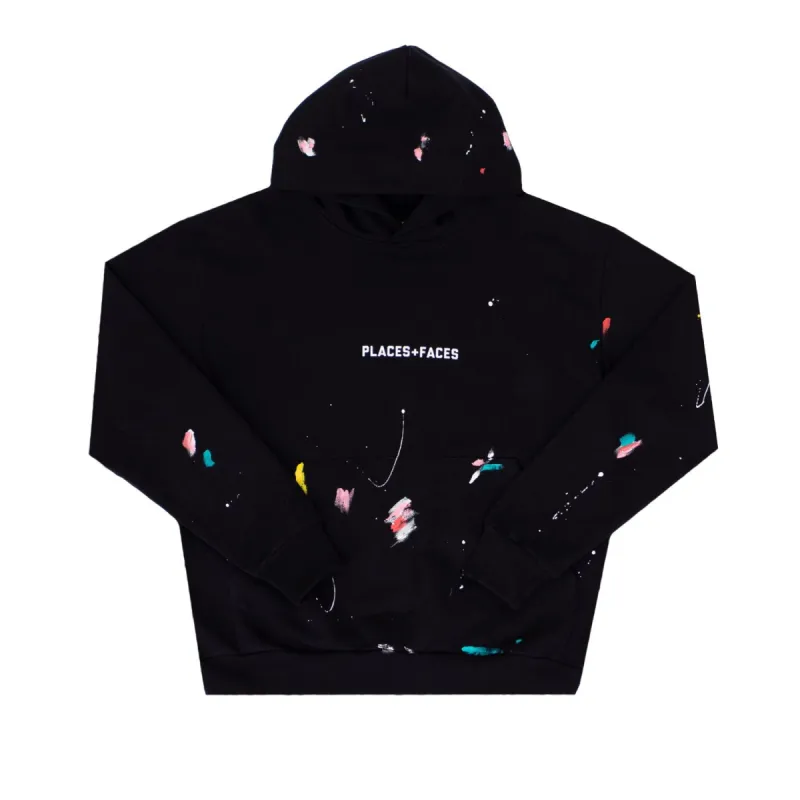 PAINT SPLAT HOODIE - BLACK made by Places + Faces