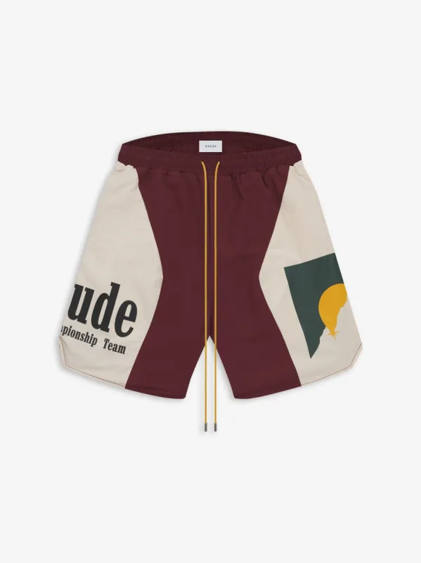 RHUDE PANEL LOGO SHORT sold by Rhude