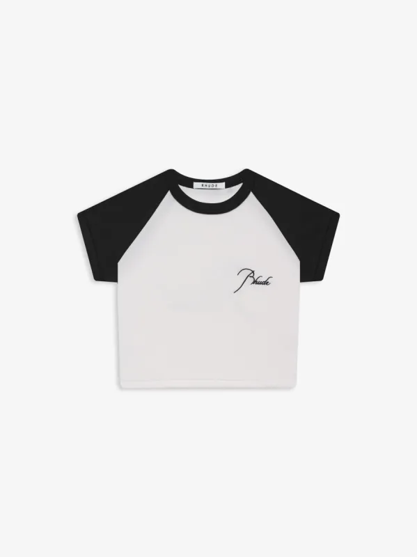 RHUDE SCRIPT LOGO BABY TEE sold by Rhude