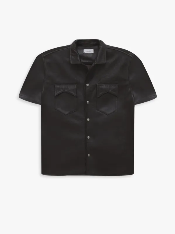 LEATHER SNAP SS SHIRT sold by Rhude
