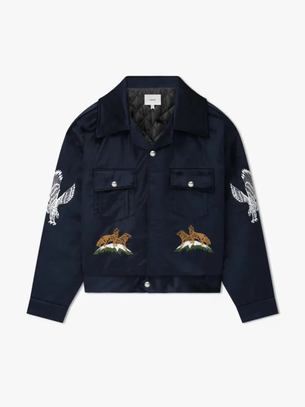 WOODLAND HILLS VELVET JACKET sold by Rhude