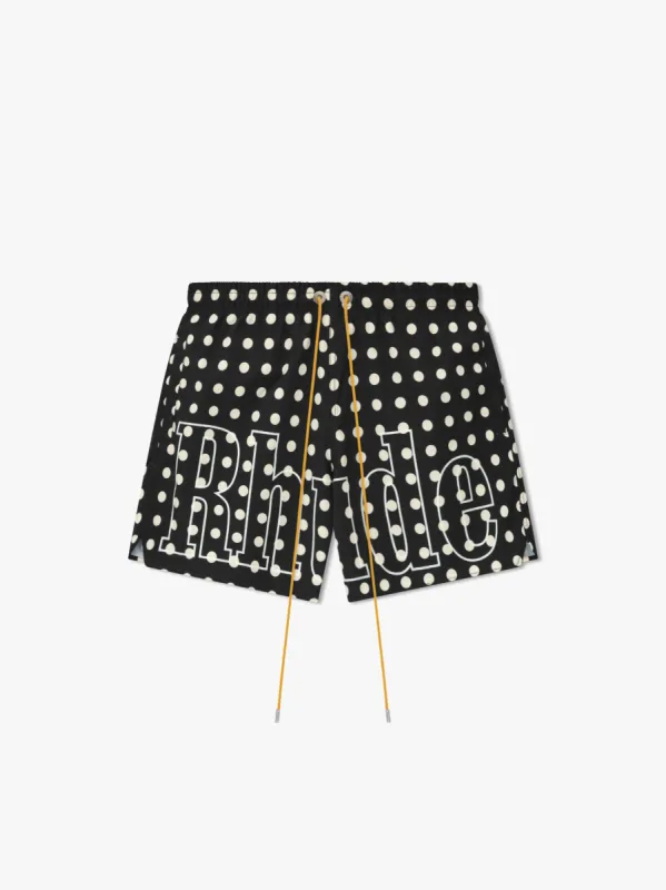 RHUDE LOGO POLKA DOT SWIM SHORT sold by Rhude