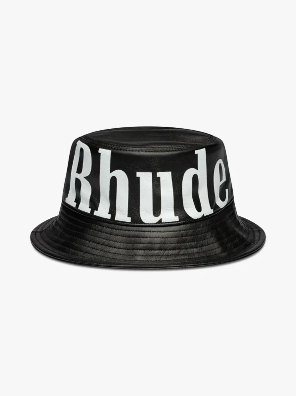LOGO LEATHER BUCKET HAT sold by Rhude