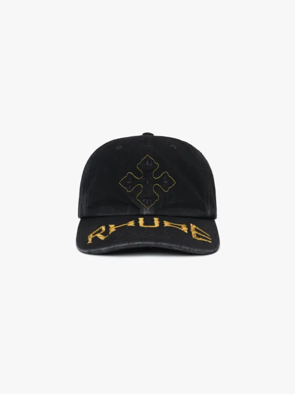 RHUDE CROSS DENIM 6-PANEL HAT sold by Rhude
