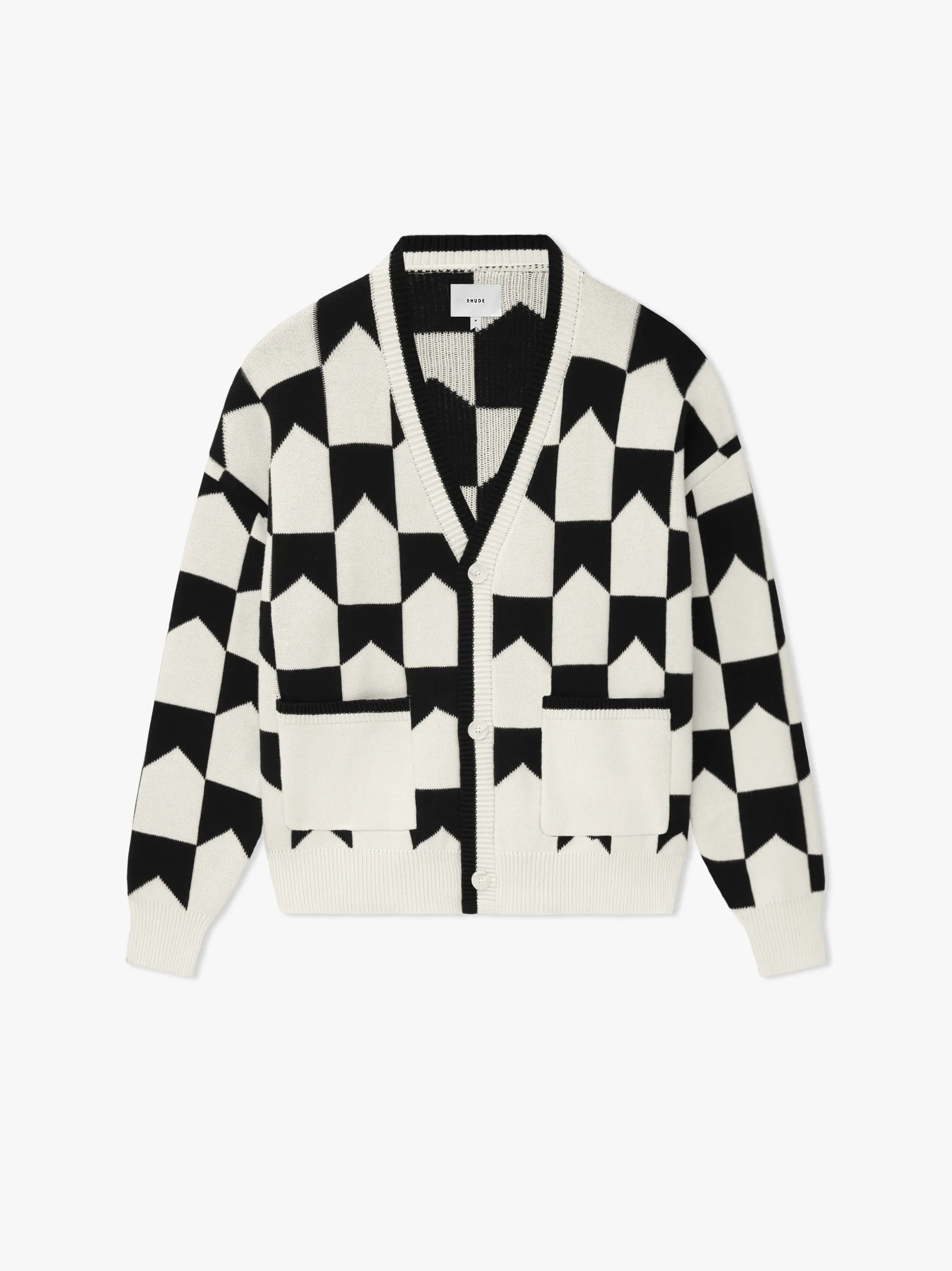 CHEVRON CHECKERED KNIT CARDIGAN sold by Rhude