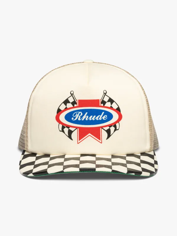 CHEVRON RALLY TRUCKER HAT sold by Rhude