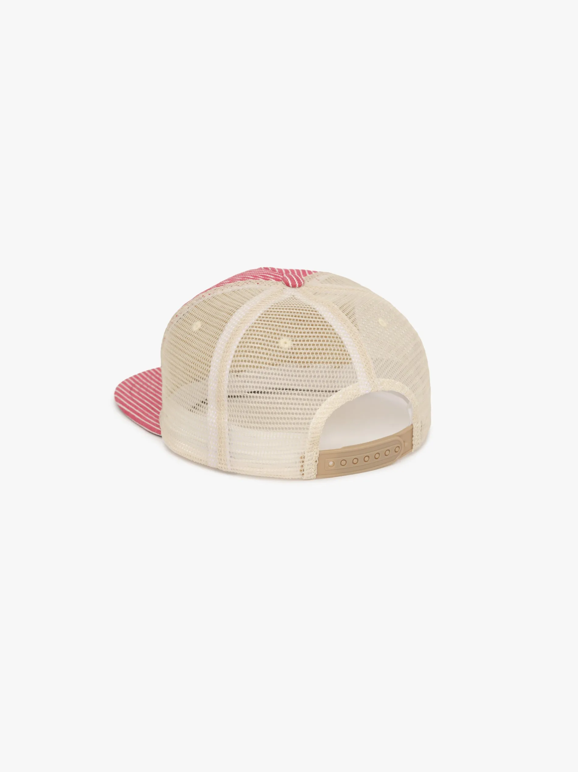 Rhude RED STRIPED TOBACCO TRUCKER HAT | Parallel