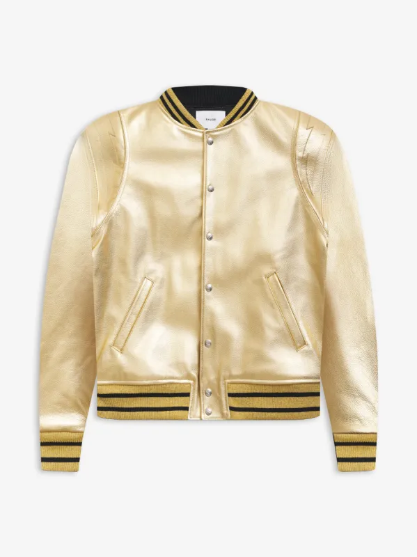 METALLIC LEATHER BOMBER sold by Rhude
