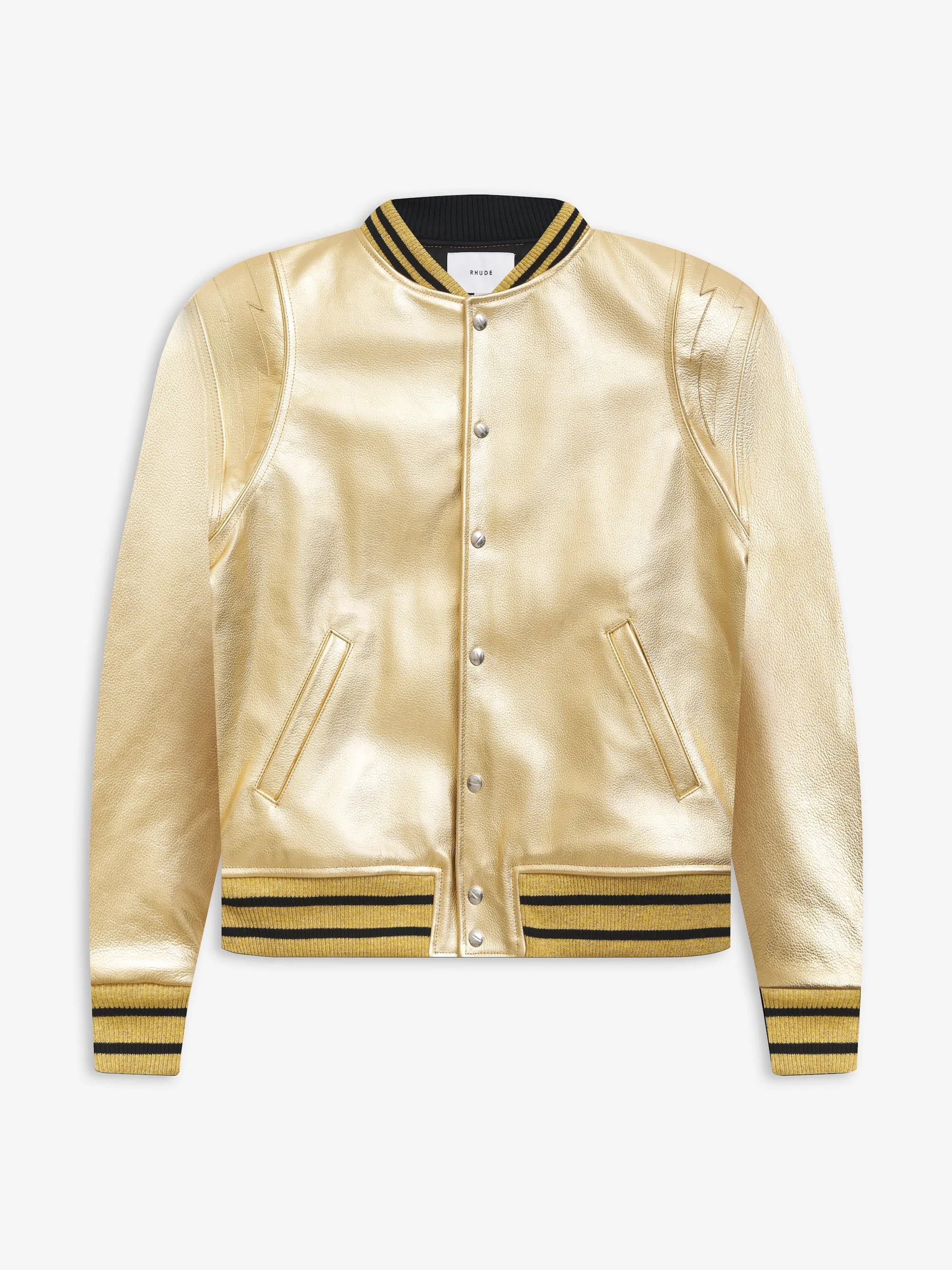METALLIC LEATHER BOMBER sold by Rhude