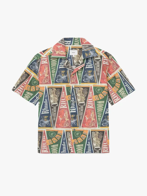 COLLEGIATE FLAG SNAP SHIRT sold by Rhude