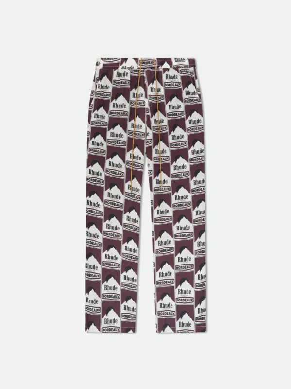 MOONLIGHT BORDEAUX SILK PJ PANT sold by Rhude