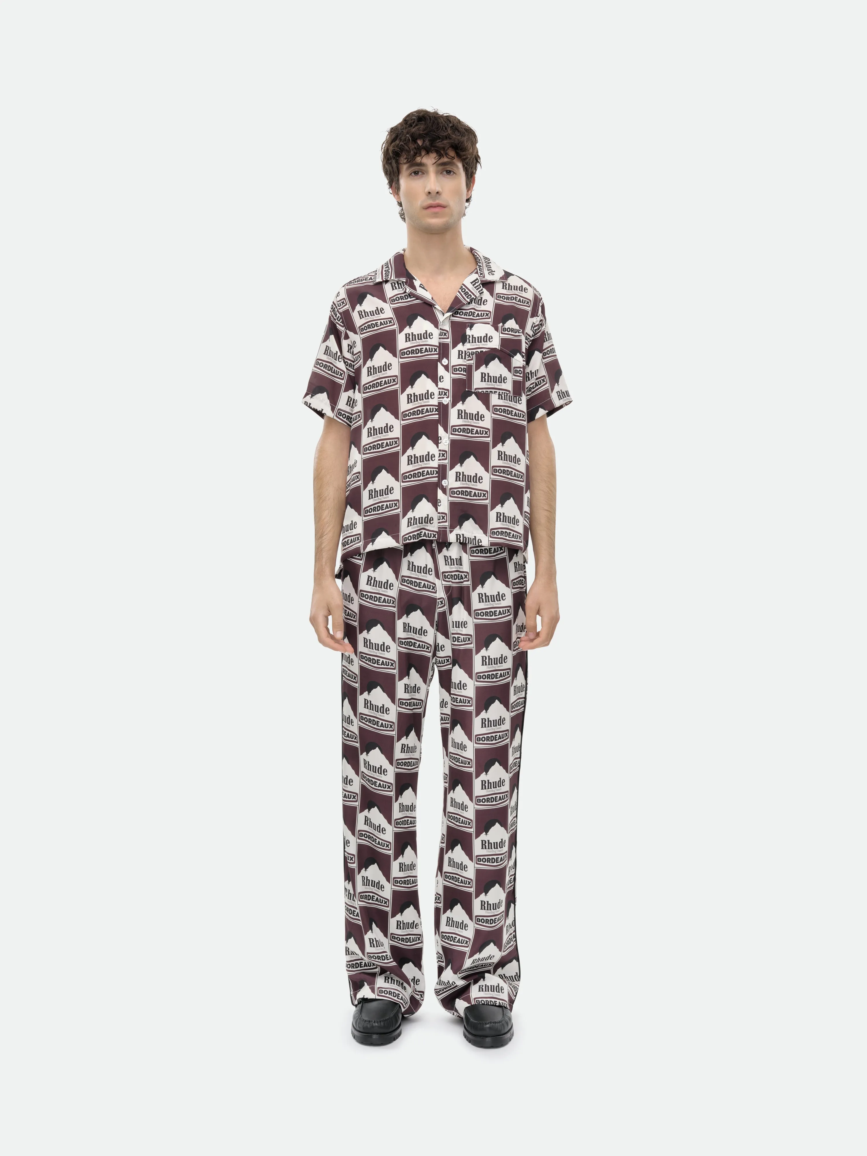 MOONLIGHT BORDEAUX SILK PJ PANT sold by Rhude product image thumbnail 2