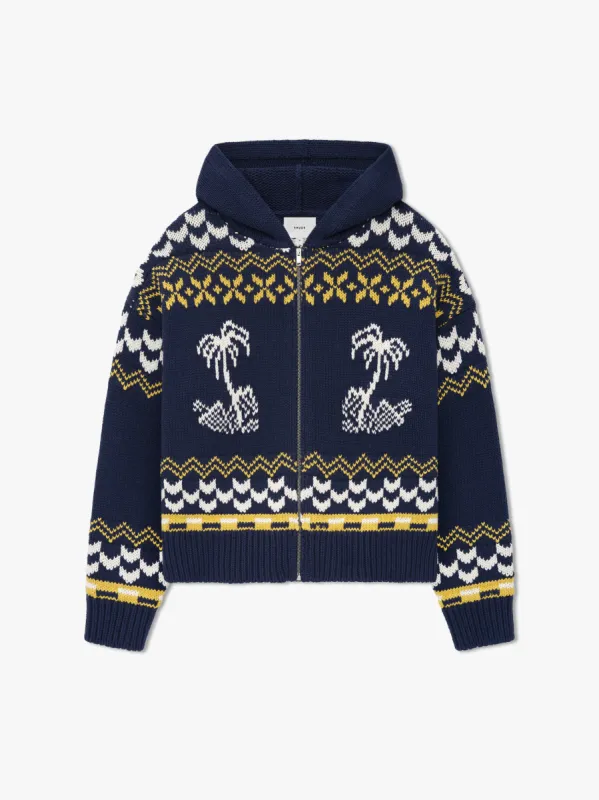 RHUDE PALMA KNIT ZIP-UP sold by Rhude
