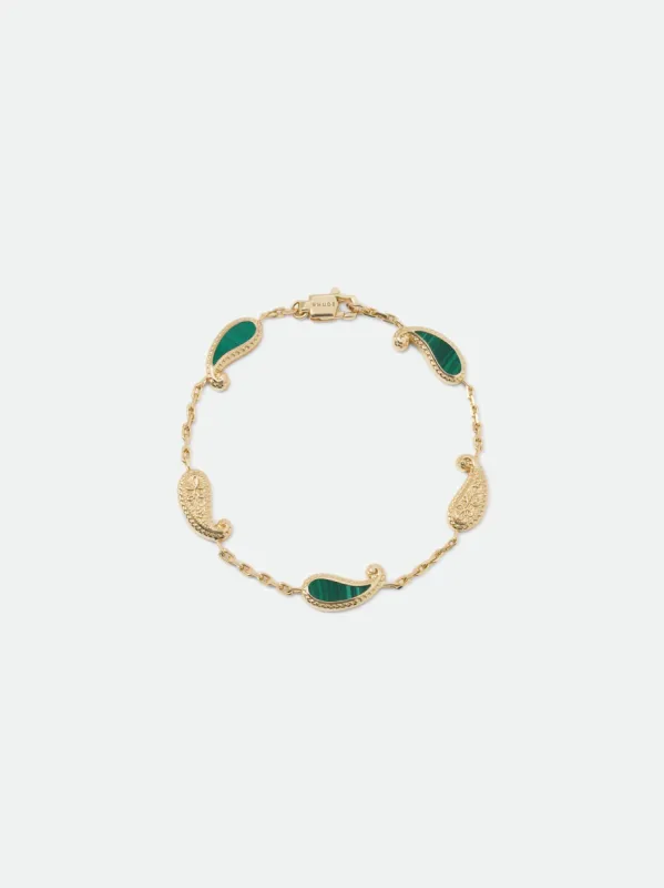 TEARS OF JOY BRACELET — 14K YELLOW GOLD/MALACHITE sold by Rhude