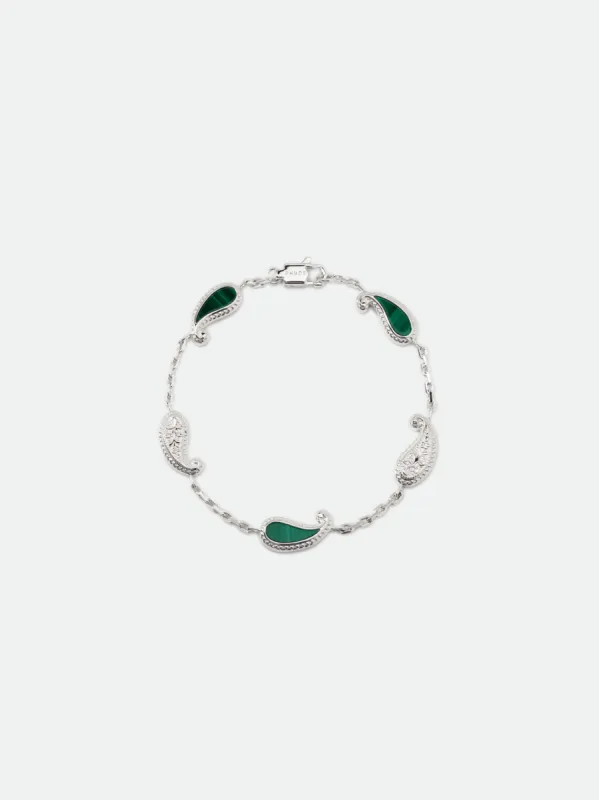 TEARS OF JOY BRACELET — 14K WHITE GOLD/MALACHITE sold by Rhude