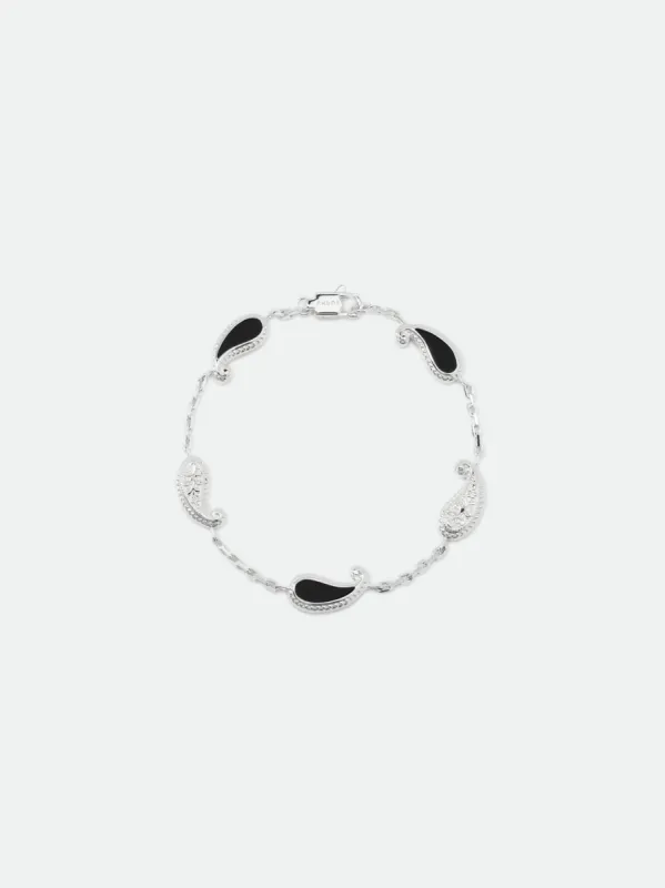 TEARS OF JOY BRACELET — SILVER/ONYX sold by Rhude